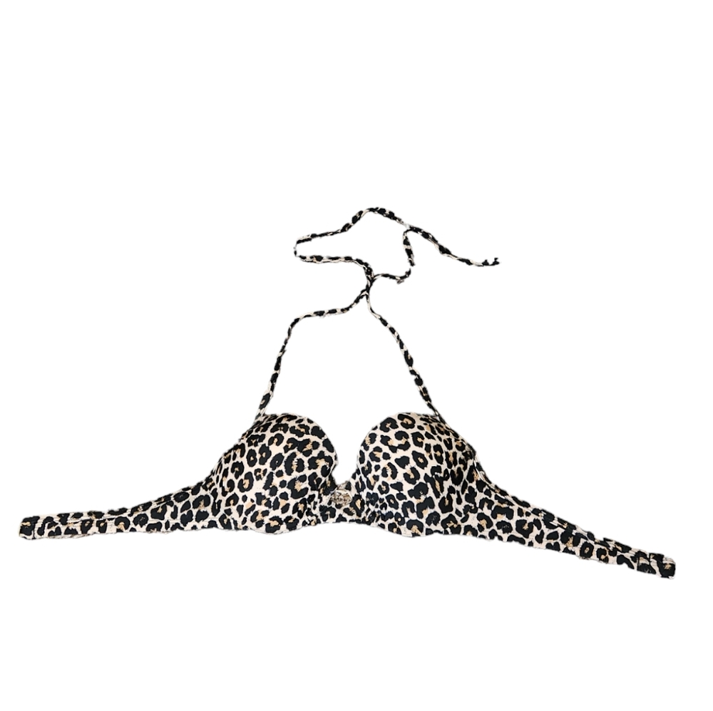 Xhilaration Leopard Print Bikini Top- Size Small